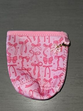 32 - Pink Bow Print Drink Coozie - Charming Small Accessory
